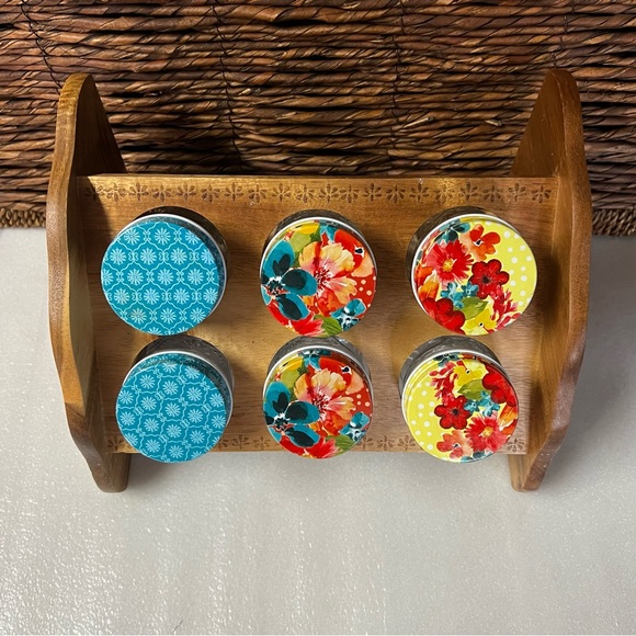 The Pioneer Woman Wildflower Whimsy Six Jar Spice Rack - Picture 2 of 11